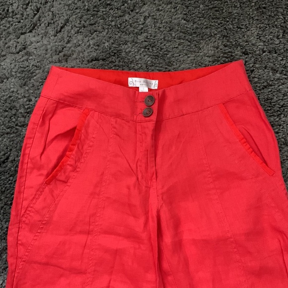 Cropped 100% linen pants - Picture 2 of 9